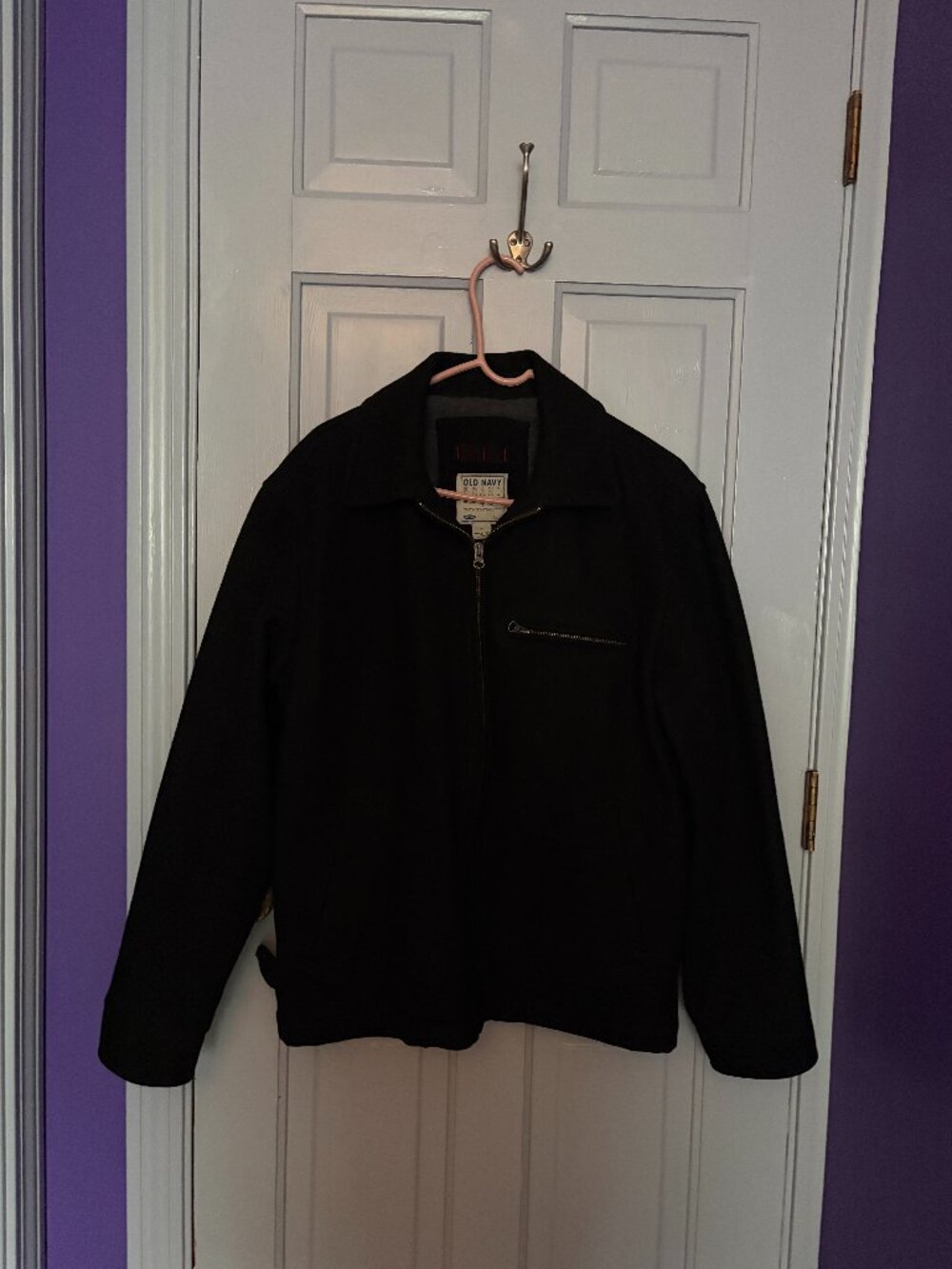 NICE MEN'S OLD NAVY SHORT WINTER COAT - BLACK - WOOL - M